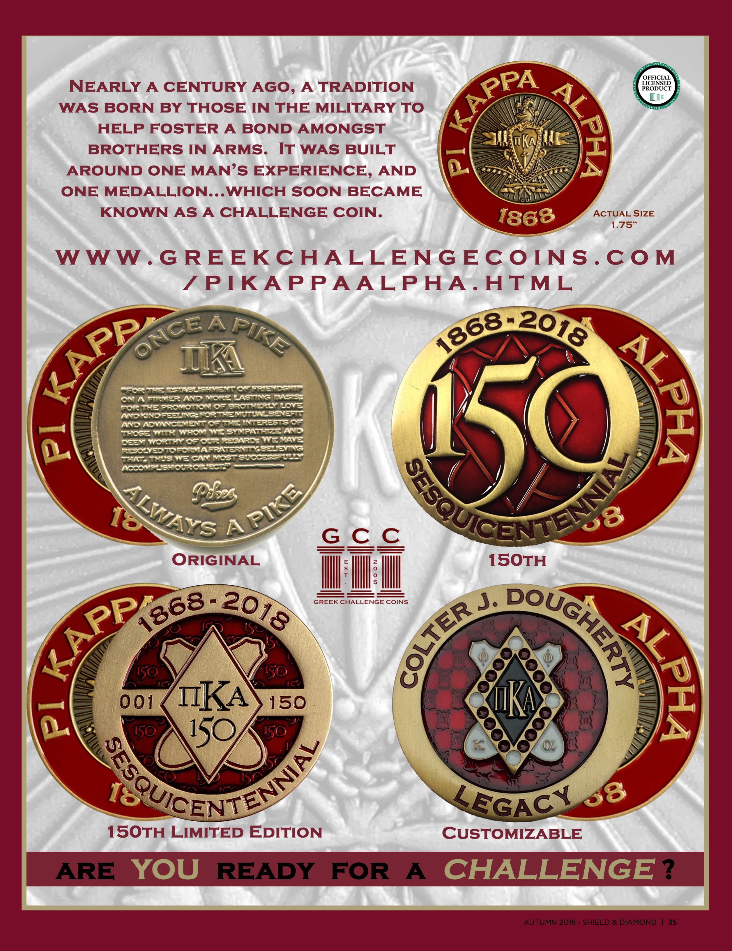 Greek Challenge Coins Advertisement, Autumn 2018
